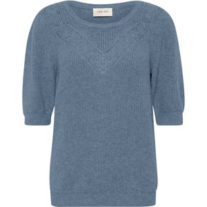 Cream - Blauwe Hemel Melange - Korte Mouw Pullover - Dames