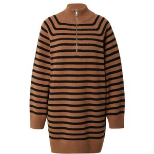 EDITED Gebreide jurk 'Marwa'  bruin / zwart