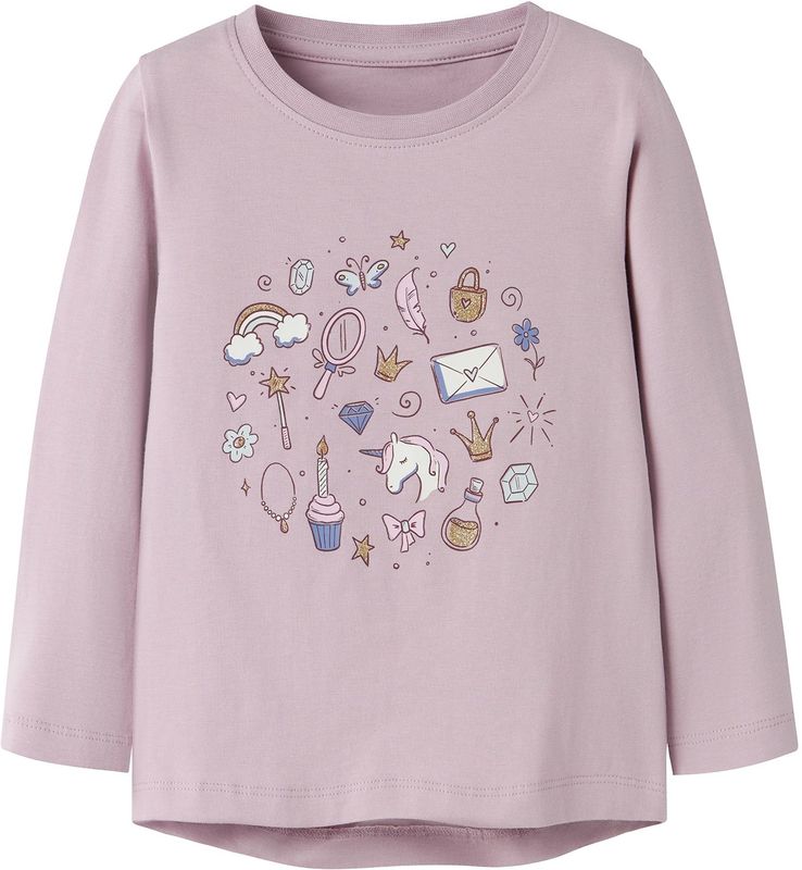 NAME IT Shirt 'NMFVIX'  goud / mauve / eosine / wit