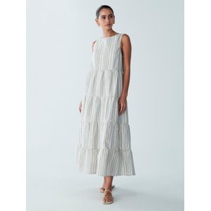 St MRLO Jurk 'Byron'  ecru / blauw / wit