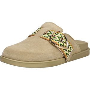 Blauer.USA Muiltjes  beige / karamel / donkergroen / wit