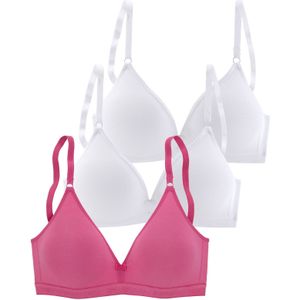 Petite fleur - Bralette-bh - Pink - Set van 3 - Triangelvorm - Zonder Beugels