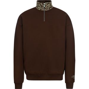 ESTEEM Sweatshirt ' Leo Aesthetics Oversized Halfzip '  bruin