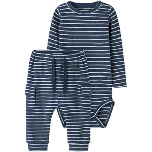 NAME IT - NBMOCONNOR - Cargobroeken - Nachtblauw/Wit - 2-delig