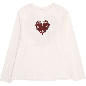 NAME IT Shirt 'NKFNYLA'  chocoladebruin / zwart / wit