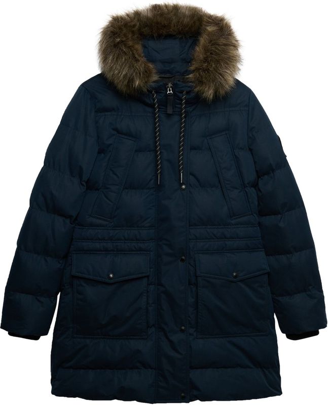 Superdry Winterjas  marine / bruin gemêleerd