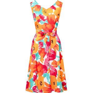 Quiosque Jurk  jade groen / oranje / rood / wit