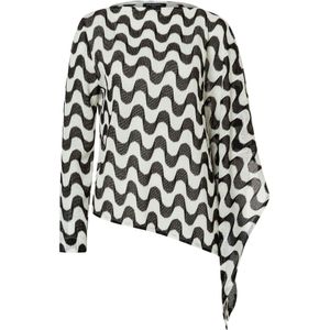 Ana Alcazar Shirt 'Zoria'  zwart / wit