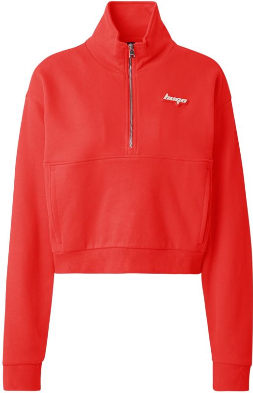 HUGO - Dorata_B - Sweatshirt - Cranberry - Halve Rits
