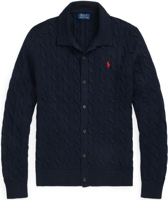 Polo Ralph Lauren - GILET EN MAILLE TORSADEE - Trui - Marine