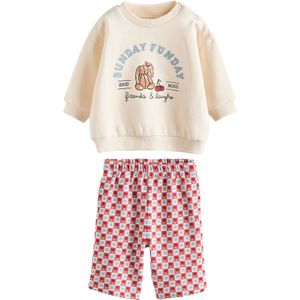 Next Set  ecru / lichtblauw / bruin / rood