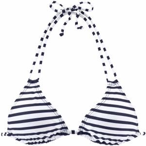 Look - Triangelbikini - Wit - Marine - Verwijderbare Softcups