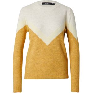 VERO MODA Trui 'VMPLAZA'  crème / goudgeel