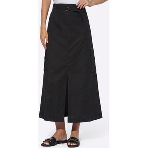 A-lijnrok - Zwart - 100% Katoen - Opgestikte Zak - Elastische Band