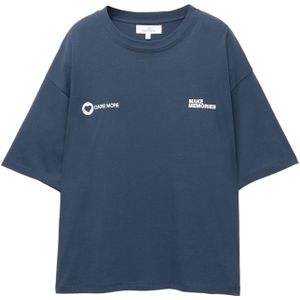 Pull&Bear Oversized shirt 'PACIFIC'  navy / wit