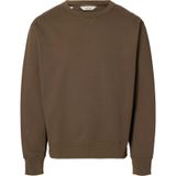 SELECTED Sweatshirt 'SLHLUKE'  chocoladebruin