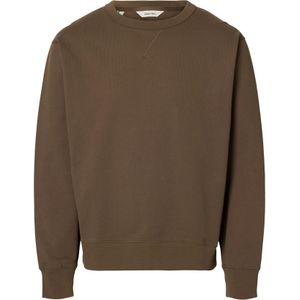 SELECTED Sweatshirt 'SLHLUKE'  chocoladebruin