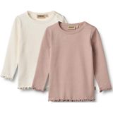 WHEAT - Shirt - Rosa - 2 Pack - Lange Mouw - Ronde Hals