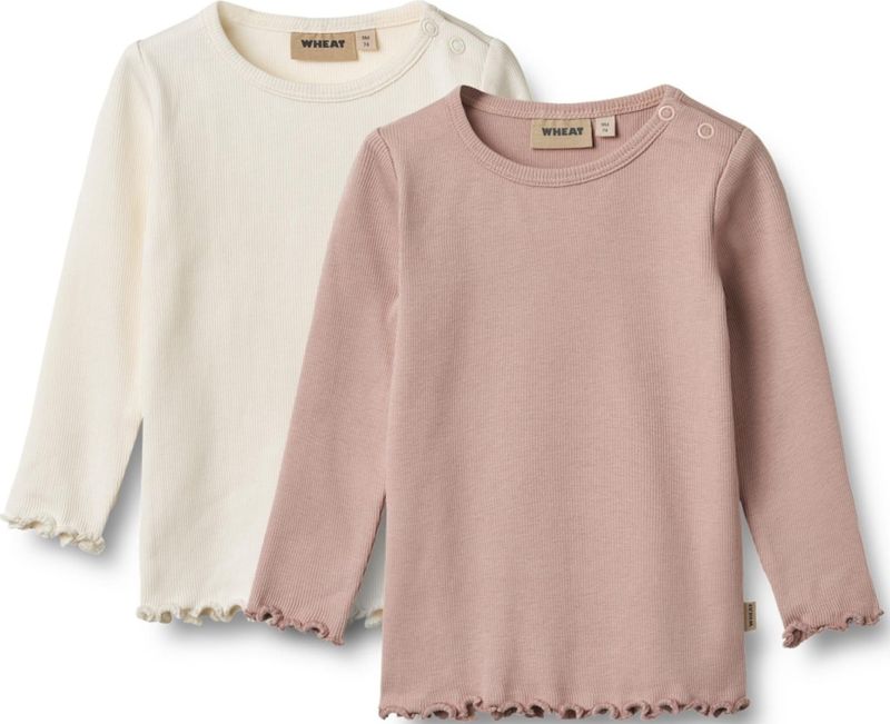 WHEAT - Shirt - Rosa - 2 Pack - Lange Mouw - Ronde Hals