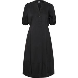 CULTURE - Antoinett - Jurk - Zwart - Katoen - Knielengte