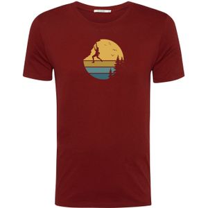 GREENBOMB Shirt 'Nature Cliffhanger'  geel / wijnrood