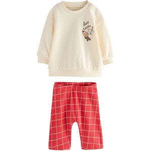 Next Joggingpak  ecru / brokaat / rood / wit