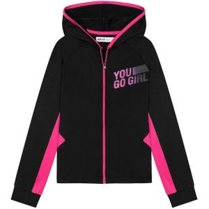 MINOTI Sweatvest  stone grey / fuchsia / magenta / eosine / zwart