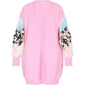 IZIA Gebreid vest  lichtblauw / rosa / oudroze / zilver