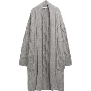 TOM TAILOR - Oversized Vest - Donkergrijs - Wijde Pasvorm - Lange Mouwen