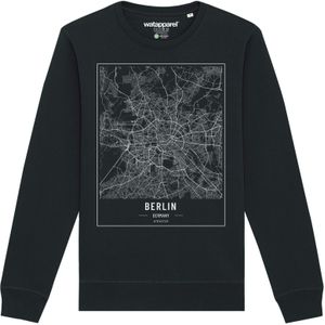 Watapparel Sweatshirt ' City maps Berlin Landkarte '  zwart / wit gemêleerd
