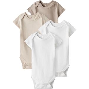 TWO SOON Rompertje/body  lichtbruin / taupe / wit