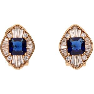 faina Oorbellen  blauw / rose-goud