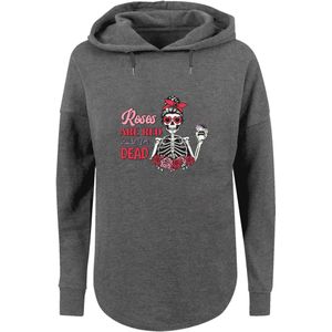 F4NT4STIC Sweatshirt 'Anti Valentinstag Roses are red'  grijs gemêleerd / rood / wit