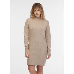 Tricot Jurk - Effen - Knitwear - Lange Mouw - Opstaande Kraag