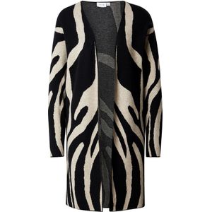 VILA Gebreid vest 'VIRil'  zwart / offwhite