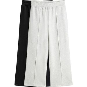 The Set Broek  lichtgrijs / zwart