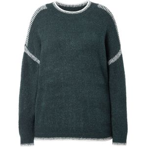 Studio Untold Trui  donkergroen / wit