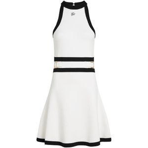 Karl Lagerfeld Gebreide jurk 'DNA BELTED '  zwart / wit