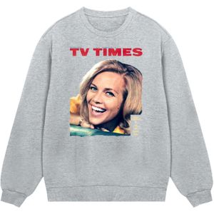 F4NT4STIC Sweatshirt 'TV Times Honor Blackman 1964 Cover'  beige / grijs / petrol / rood