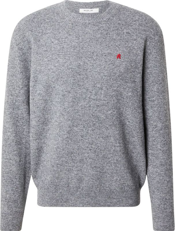 REPLAY - Trui - Grijs Gemêleerd - Knitwear - Lange Mouw