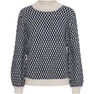 ICHI Trui 'Kamara'  zwart / offwhite