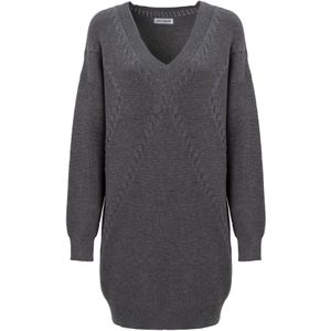Influencer Gebreide jurk  grijs