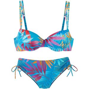 Lascana - Beugelbikini - Blauw Gedessineerd - Met Dubbele Bandjes