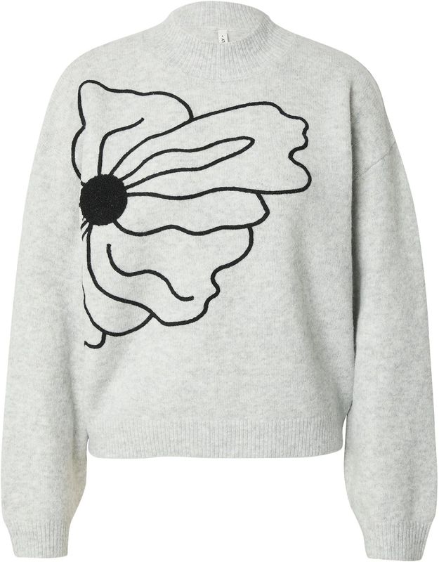 Only - ONLLOI LS HIGH NECK FLOWER PULL EX KNT - Gebreide Trui - Light Grey Melange