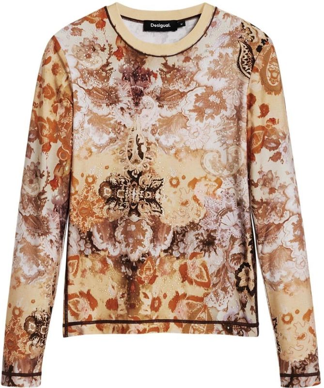 T-shirt - Romantisch - Lange Mouw - Met Applicaties