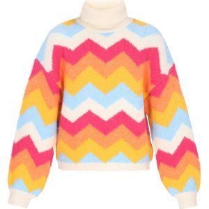 IZIA Trui  mintgroen / oranje / pink / offwhite