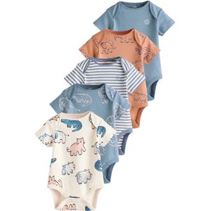 Next Rompertje/body  smoky blue / oranje / wit / wolwit