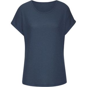 VIVANCE - Shirt - Petrol - Jersey - Ronde Hals, Kwartmouw, Normale Pasvorm