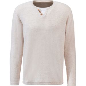 Beige Mêlee - Pullover - Ronde Hals - Lange Mouwen - Double-Layer Look