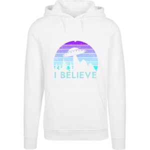 F4NT4STIC Sweatshirt 'I Believe UFO Alien Raumschiff Retro'  turquoise / lichtblauw / lila / wit